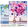 Image de Figured'Art Peinture par Numéro Adulte avec Cadre Lâcher de Ballons à Paris - Activité Manuelle Kit de Loisir Créatif DIY Numéro d'Art Complet - 40x50cm toile tendue sur châssis