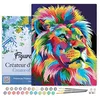 Image de Figured'Art Peinture par Numéro Adulte avec Cadre Lion Pop Art 2 - Activité Manuelle Kit de Loisir Créatif DIY Numéro d'Art Complet - 40x50cm toile tendue sur châssis