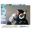 Image de Figured'Art Peinture par Numéro Adulte avec Cadre Singe casque audio - Activité Manuelle Kit de Loisir Créatif DIY Numéro d'Art Complet - 40x50cm toile tendue sur châssis