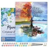 Image de Figured'Art Peinture par Numéro Adulte avec Cadre - 40x50cm Toile tendue sur Châssis - Kit Loisir Créatif Détente - Déco DIY - Arbre 4 saisons