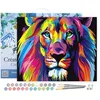Image de Figured'Art Peinture par Numéro Adulte avec Cadre Lion Pop Art - Activité Manuelle Kit de Loisir Créatif DIY Numéro d'Art Complet - 40x50cm toile tendue sur châssis