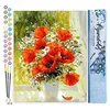 Image de Figured'Art Peinture par Numéro Adulte Fleurs Rouges et Marguerites - Activité Manuelle Kit de Loisir Créatif DIY Numéro d'Art Complet - 40x50cm sans châssis en bois