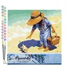 Image de Figured'Art Peinture par Numéro Adulte Petite Fille à la Plage - Activité Manuelle Kit de Loisir Créatif DIY Numéro d'Art Complet - 40x50cm sans châssis en bois