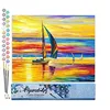 Image de Figured'Art Peinture par Numéro Adulte Bord de Mer et Lumières du Coucher de Soleil - Activité Manuelle Kit de Loisir Créatif DIY Numéro d'art Complet - 40x50cm sans châssis en Bois