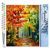Image de Figured'Art Peinture par Numéro Adulte Promenade solitaire en Forêt - Activité Manuelle Kit de Loisir Créatif DIY Numéro d'Art Complet - 40x50cm sans châssis en bois