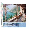 Image de Figured'Art Peinture par Numéro Adulte Vue Mer depuis le Patio - Activité Manuelle Kit de Loisir Créatif DIY Numéro d'Art Complet - 40x50cm sans châssis en bois