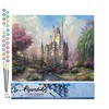Image de Figured'Art Peinture par Numéro Adulte Château et Arc en Ciel - Activité Manuelle Kit de Loisir Créatif DIY Numéro d'Art Complet - 40x50cm sans châssis en bois