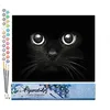 Image de Figured'Art Peinture par Numéro Adulte Tête de Chat noir - Activité Manuelle Kit de Loisir Créatif DIY Numéro d'Art Complet - 40x50cm sans châssis en bois