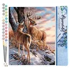 Image de Figured'Art Peinture par Numéro Adulte Cerfs en Hiver - Activité Manuelle Kit de Loisir Créatif DIY Numéro d'Art Complet - 40x50cm sans châssis en bois