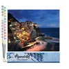 Image de Figured'Art Peinture par Numéro Adulte Village au bord de Mer - Activité Manuelle Kit de Loisir Créatif DIY Numéro d'Art Complet - 40x50cm sans châssis en bois