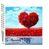 Image de Figured'Art Peinture par Numéro Adulte Arbre rouge Coeur - Activité Manuelle Kit de Loisir Créatif DIY Numéro d'Art Complet - 40x50cm sans châssis en bois