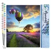 Image de Figured'Art Peinture par Numéro Adulte Montgolfières au dessus des Champs vertical - Activité Manuelle Kit de Loisir Créatif DIY Numéro d'Art Complet - 40x50cm sans châssis en bois