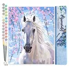 Image de Figured'Art Peinture par Numéro Adulte Cheval et Fleurs blanches - Activité Manuelle Kit de Loisir Créatif DIY Numéro d'Art Complet - 40x50cm sans châssis en bois