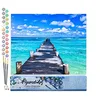Image de Figured'Art Peinture par Numéro Adulte Ponton sur mer paradisiaque - Activité Manuelle Kit de Loisir Créatif DIY Numéro d'art Complet - 40x50cm sans châssis en Bois