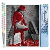 Image de Figured'Art Peinture par Numéro Adulte Femme sexy en Bottes de cuir rouge - Activité Manuelle Kit de Loisir Créatif DIY Numéro d'Art Complet - 40x50cm sans châssis en bois
