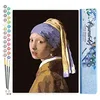 Image de Figured'Art Peinture par Numéro Adulte Vermeer La Jeune Fille à la Perle - Activité Manuelle Kit de Loisir Créatif DIY Numéro d'Art Complet - 40x50cm sans châssis en bois