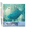Image de Figured'Art Peinture par Numéro Adulte Poisson Artistique - Activité Manuelle Kit de Loisir Créatif DIY Numéro d'Art Complet - 40x50cm sans châssis en bois