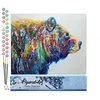 Image de Figured'Art Peinture par Numéro Adulte Ours multicolore - Activité Manuelle Kit de Loisir Créatif DIY Numéro d'Art Complet - 40x50cm sans châssis en bois