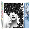 Image de Figured'Art Peinture par Numéro Adulte Beauté et Papillons - Activité Manuelle Kit de Loisir Créatif DIY Numéro d'Art Complet - 40x50cm sans châssis en bois