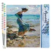 Image de Figured'Art Peinture par Numéro Adulte Les Pieds dans l'Eau - Activité Manuelle Kit de Loisir Créatif DIY Numéro d'Art Complet - 40x50cm sans châssis en bois