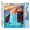 Image de Figured'Art Peinture par Numéro Adulte Chute d'Eau Chevelure - Activité Manuelle Kit de Loisir Créatif DIY Numéro d'Art Complet - 40x50cm sans châssis en bois