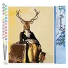Image de Figured'Art Peinture par Numéro Adulte Le Cerf Dandy - Activité Manuelle Kit de Loisir Créatif DIY Numéro d'Art Complet - 40x50cm sans châssis en bois