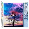 Image de Figured'Art Peinture par Numéro Adulte Arbre et couleurs du ciel - Activité Manuelle Kit de Loisir Créatif DIY Numéro d'Art Complet - 40x50cm sans châssis en bois