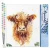 Image de Figured'Art Peinture par Numéro Adulte Vache marron aux poils longs - Activité Manuelle Kit de Loisir Créatif DIY Numéro d'Art Complet - 40x50cm sans châssis en bois