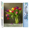 Image de Figured'Art Peinture par Numéro Adulte Tulipes multicolores - Activité Manuelle Kit de Loisir Créatif DIY Numéro d'Art Complet - 40x50cm sans châssis en bois