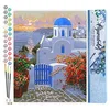 Image de Figured'Art Peinture par Numéro Adulte Petit Village grec - Activité Manuelle Kit de Loisir Créatif DIY Numéro d'Art Complet - 40x50cm sans châssis en bois