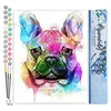 Image de Figured'Art Peinture par Numéro Adulte Joli Chien en Couleurs - Activité Manuelle Kit de Loisir Créatif DIY Numéro d'Art Complet - 40x50cm sans châssis en bois
