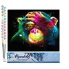 Image de Figured'Art Peinture par Numéro Adulte Singe coloré - Activité Manuelle Kit de Loisir Créatif DIY Numéro d'Art Complet - 40x50cm sans châssis en bois