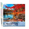 Image de Figured'Art Peinture par Numéro Adulte Rivière et Forêt d'Automne - Activité Manuelle Kit de Loisir Créatif DIY Numéro d'art Complet - 40x50cm sans châssis en Bois