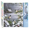 Image de Figured'Art Peinture par Numéro Adulte Trois Oiseaux sous la Neige - Activité Manuelle Kit de Loisir Créatif DIY Numéro d'Art Complet - 40x50cm sans châssis en bois