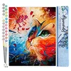 Image de Figured'Art Peinture par Numéro Adulte Chat coloré - Activité Manuelle Kit de Loisir Créatif DIY Numéro d'Art Complet - 40x50cm sans châssis en bois