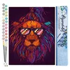 Image de Figured'Art Peinture par Numéro Adulte Lion à lunettes - Activité Manuelle Kit de Loisir Créatif DIY Numéro d'Art Complet - 40x50cm sans châssis en bois