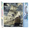 Image de Figured'Art Peinture par Numéro Adulte Galion Océan - Activité Manuelle Kit de Loisir Créatif DIY Numéro d'art Complet - 40x50cm sans châssis en Bois