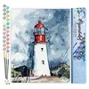 Image de Figured'Art Peinture par Numéro Adulte Phare sous un Ciel chargé - Activité Manuelle Kit de Loisir Créatif DIY Numéro d'Art Complet - 40x50cm sans châssis en bois