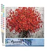 Image de Figured'Art Peinture par Numéro Adulte Fleurs rouges abstraites - Activité Manuelle Kit de Loisir Créatif DIY Numéro d'Art Complet - 40x50cm sans châssis en bois