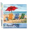 Image de Figured'Art Peinture par Numéro Adulte Chaises à la Plage - Activité Manuelle Kit de Loisir Créatif DIY Numéro d'Art Complet - 40x50cm sans châssis en bois