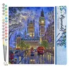 Image de Figured'Art Peinture par Numéro Adulte Londres dans la Pénombre - Activité Manuelle Kit de Loisir Créatif DIY Numéro d'art Complet - 40x50cm sans châssis en Bois