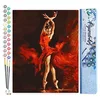Image de Figured'Art Peinture par Numéro Adulte Danseuse Rouge Magique - Activité Manuelle Kit de Loisir Créatif DIY Numéro d'Art Complet - 40x50cm sans châssis en bois