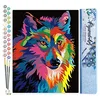 Image de Figured'Art Peinture par Numéro Adulte Loup Pop Art - Activité Manuelle Kit de Loisir Créatif DIY Numéro d'Art Complet - 40x50cm sans châssis en bois