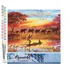 Image de Figured'Art Peinture par Numéro Adulte Coucher de soleil Eléphants - Activité Manuelle Kit de Loisir Créatif DIY Numéro d'Art Complet - 40x50cm sans châssis en bois
