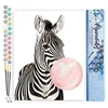 Image de Figured'Art Peinture par Numéro Adulte Zèbre et Chewing gum - Activité Manuelle Kit de Loisir Créatif DIY Numéro d'Art Complet - 40x50cm sans châssis en bois