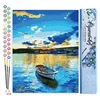 Image de Figured'Art Peinture par Numéro Adulte Barque et Lever de Soleil - Activité Manuelle Kit de Loisir Créatif DIY Numéro d'art Complet - 40x50cm sans châssis en Bois