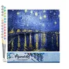 Image de Figured'Art Peinture par Numéro Adulte Van Gogh Nuit Etoilée sur le Rhône - Activité Manuelle Kit de Loisir Créatif DIY Numéro d'Art Complet - 40x50cm sans châssis en bois