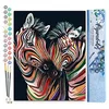 Image de Figured'Art Peinture par Numéro Adulte Couple de Zèbres colorés - Activité Manuelle Kit de Loisir Créatif DIY Numéro d'Art Complet - 40x50cm sans châssis en bois