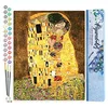 Image de Figured'Art Peinture par Numéro Adulte Le baiser Klimt - Activité Manuelle Kit de Loisir Créatif DIY Numéro d'Art Complet - 40x50cm sans châssis en bois
