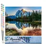 Image de Figured'Art Peinture par Numéro Adulte Lac et Reflet de Montagne - Activité Manuelle Kit de Loisir Créatif DIY Numéro d'Art Complet - 40x50cm sans châssis en bois